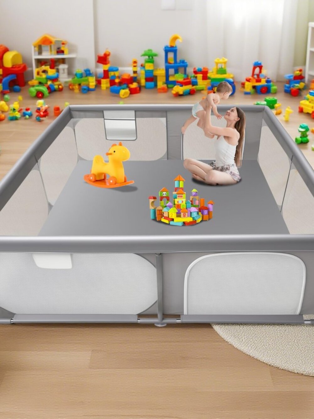Baby Playpen 79"x79" Extra Large Play Pen for Babies and Toddlers NEW